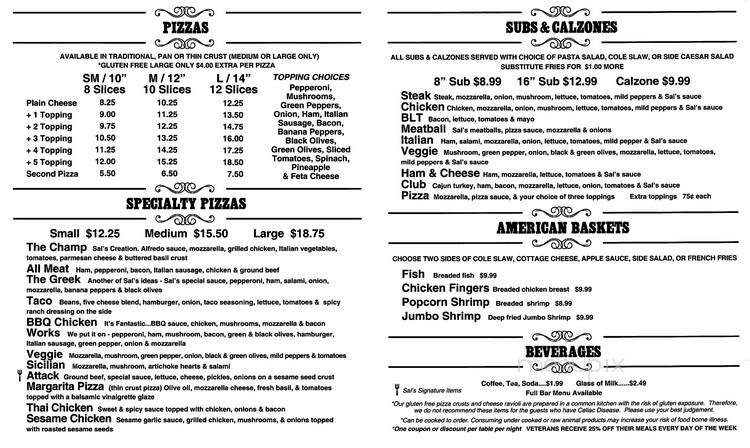 Sal's Italian Restaurant - Tecumseh, MI