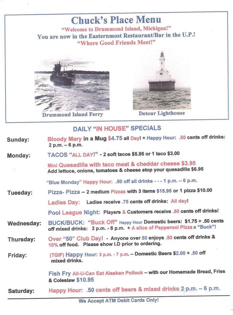 Chuck's Place Bar & Grill - Drummond Island, MI