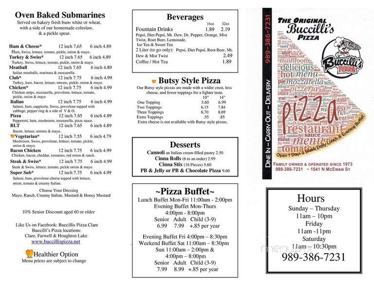 Buccilli's Pizza - Clare, MI