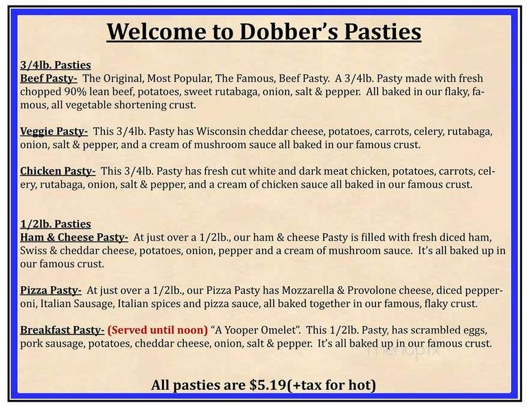 Dobber's Pasties - Escanaba, MI