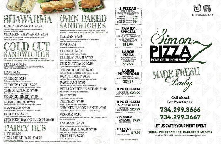 Simon Z Pizza - Carleton, MI