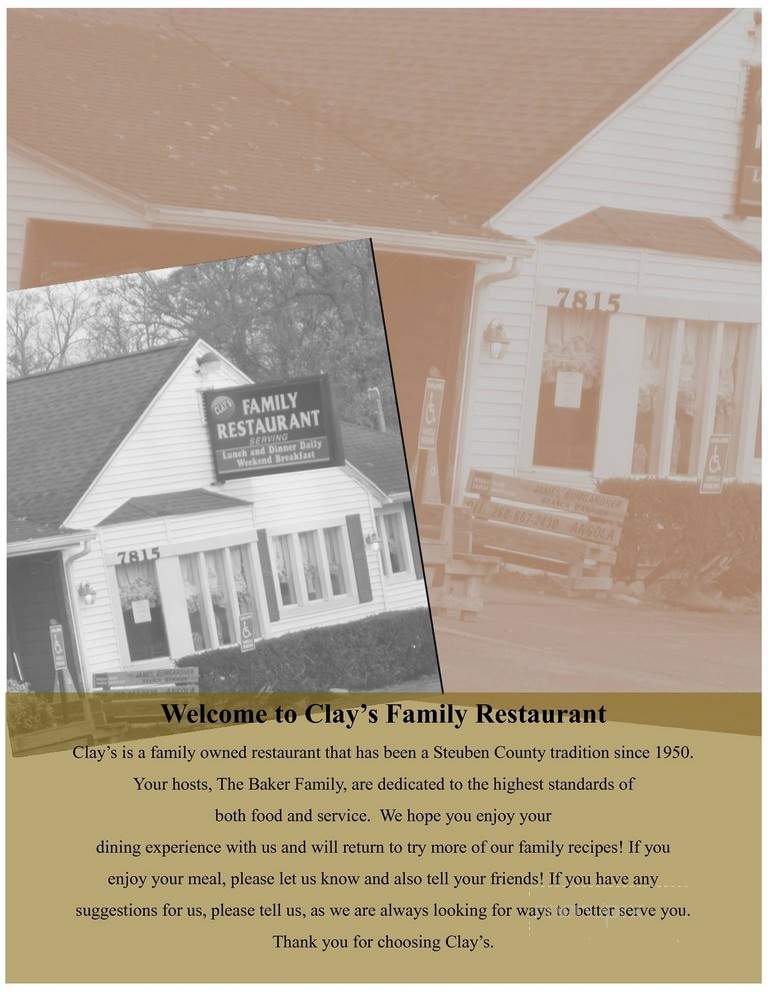 Clay's Family Restaurant - Fremont, IN