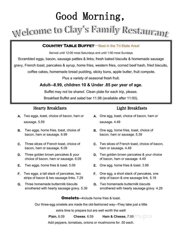 Clay's Family Restaurant - Fremont, IN