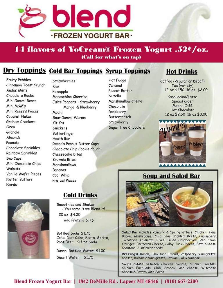 Blend Frozen Yogurt Bar - Lapeer, MI