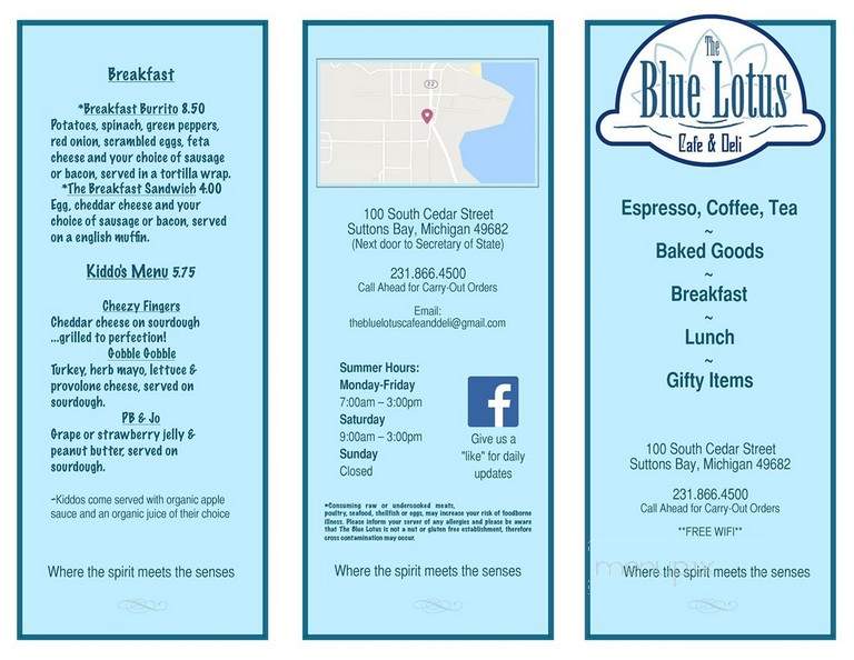 The Blue Lotus Cafe - Suttons Bay, MI