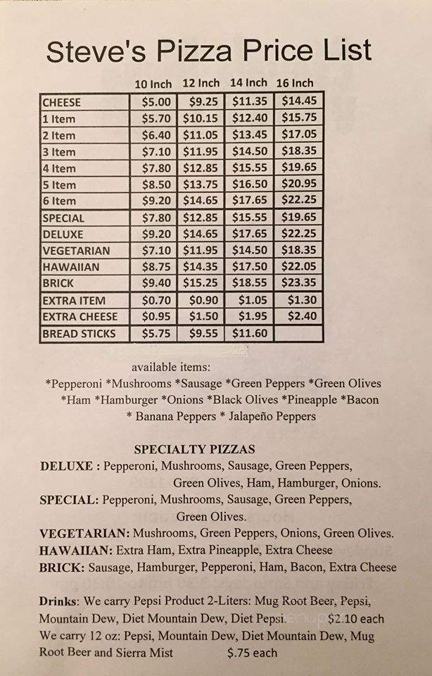 Steves Pizza - Battle Creek, MI