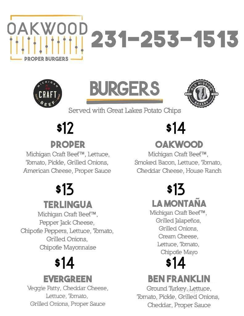 Oakwood Proper Burgers - Traverse City, MI