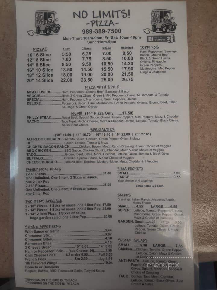 No Limits Pizza and Pool - Saint Helen, MI