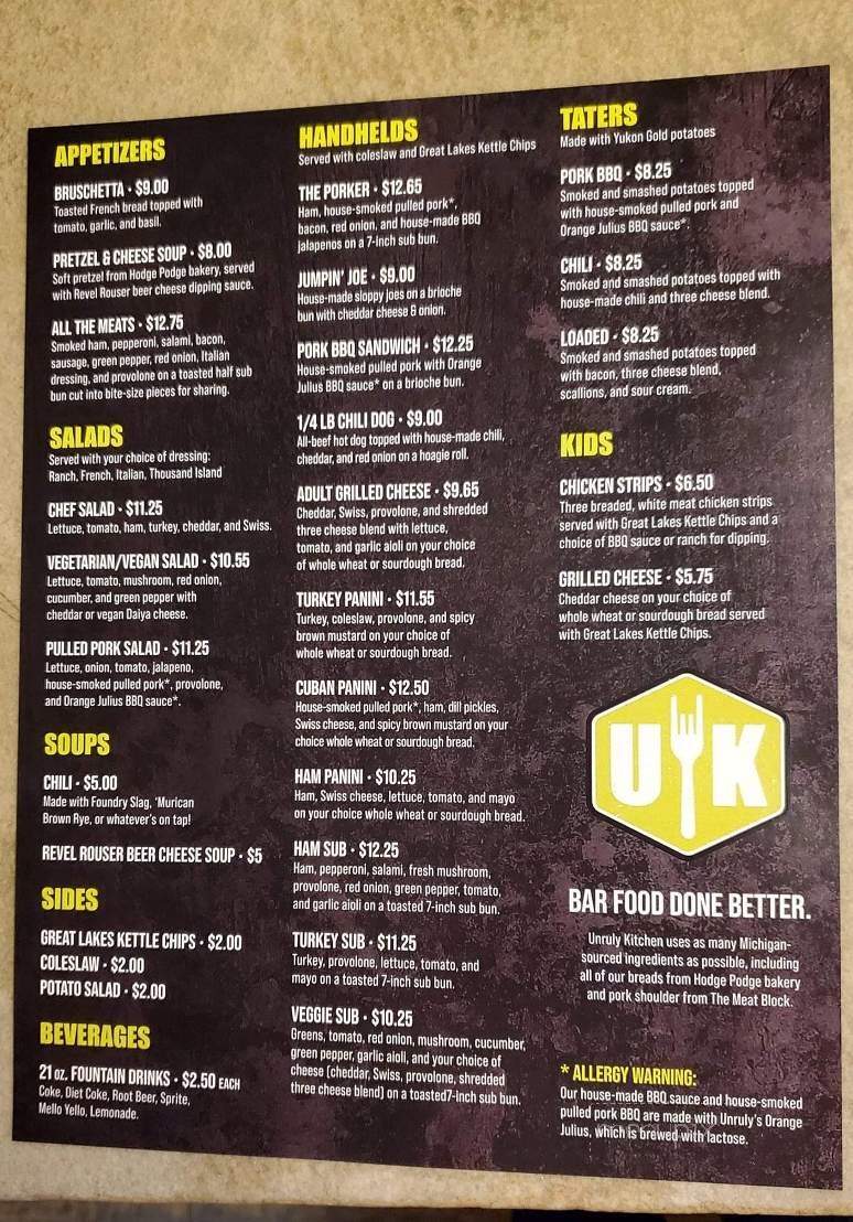 Unruly Brewing Company - Muskegon, MI