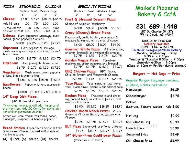 Maike's Bakery & Pizza - White Cloud, MI