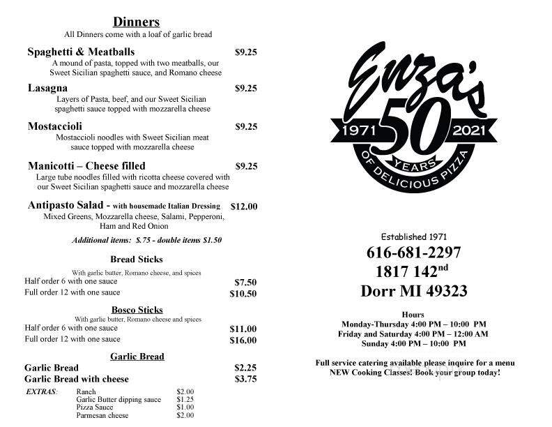 Enza's Pizza - Dorr, MI