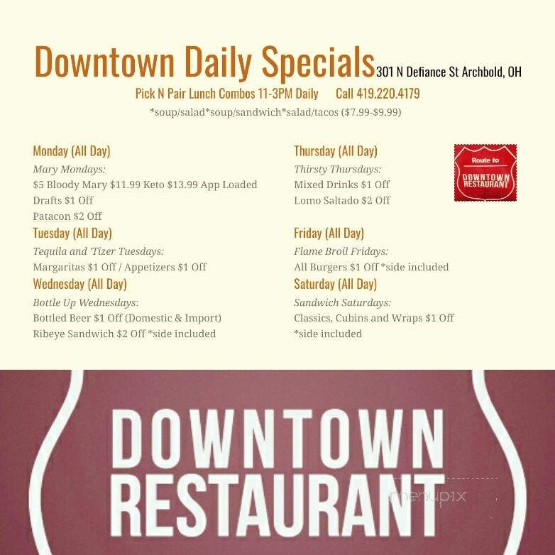 Downtown Restaurant - Archbold, OH