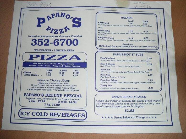 A Papano's Pizza - Beulah, MI