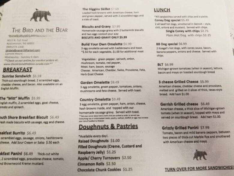 The Bird and the Bear Grill - Roscommon, MI