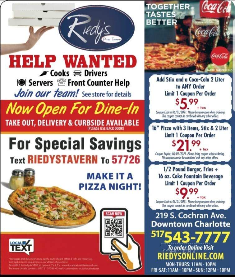 Riedy's Pizza - Charlotte, MI