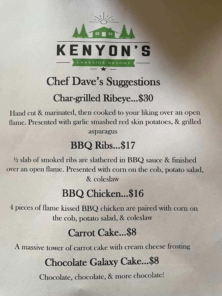 Kenyon's Lakeside & Dining Rst - Lupton, MI