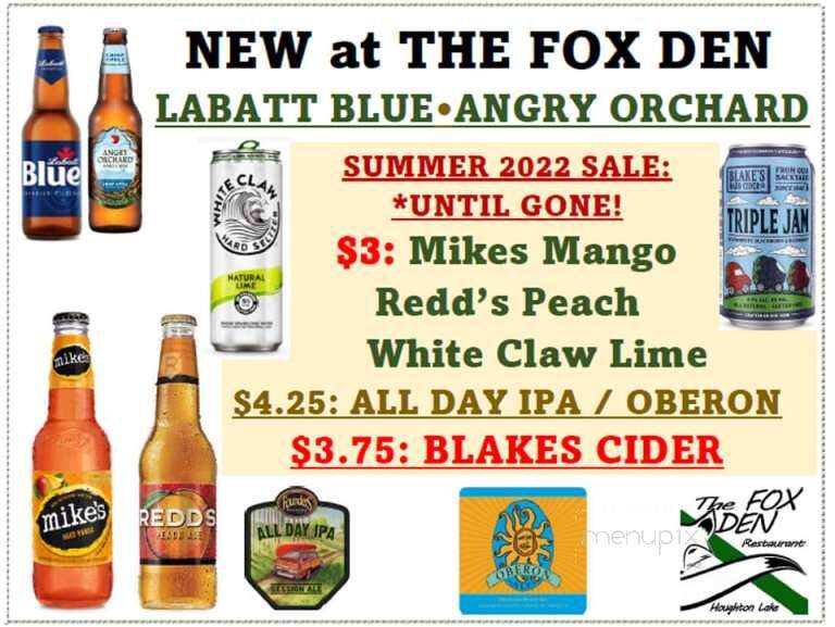 The Fox Den Restaurant - Houghton Lake, MI