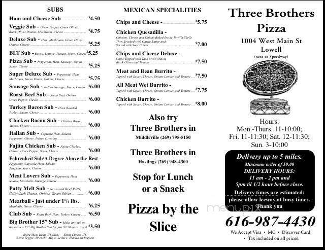 Three Brothers Pizza - Middleville, MI