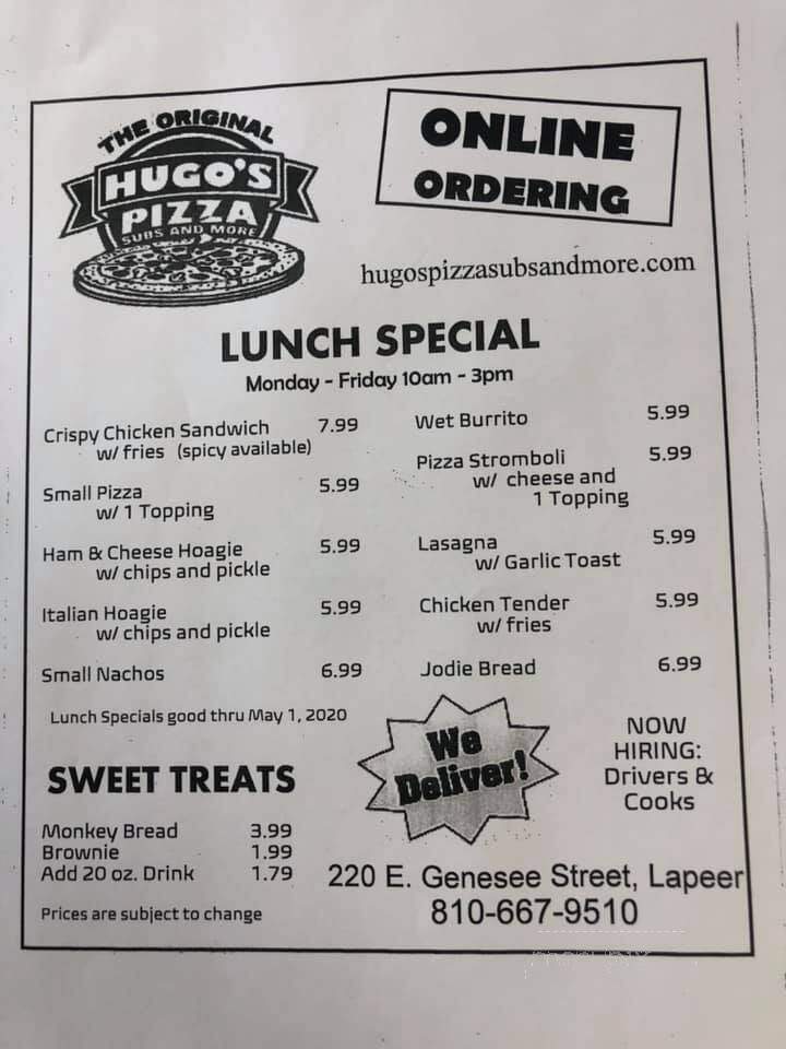 Hugo's Pizza - Lapeer, MI