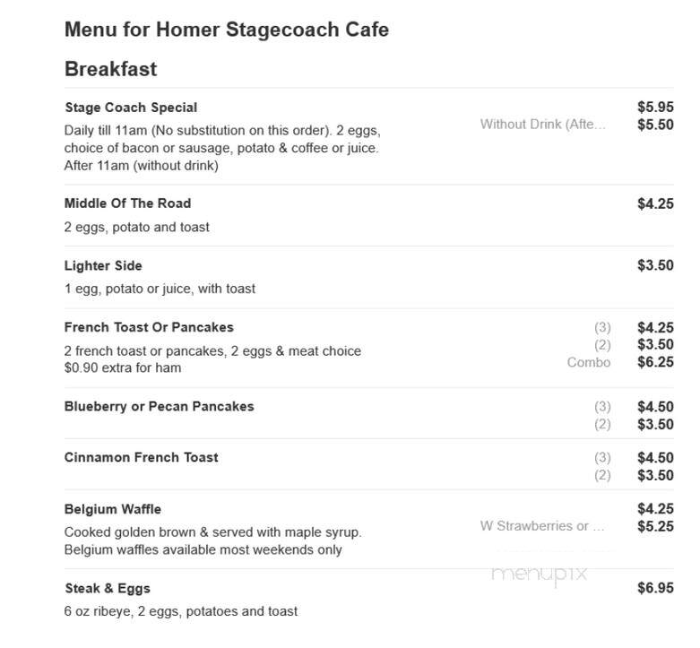 Homer Stagecoach Cafe - Homer, MI