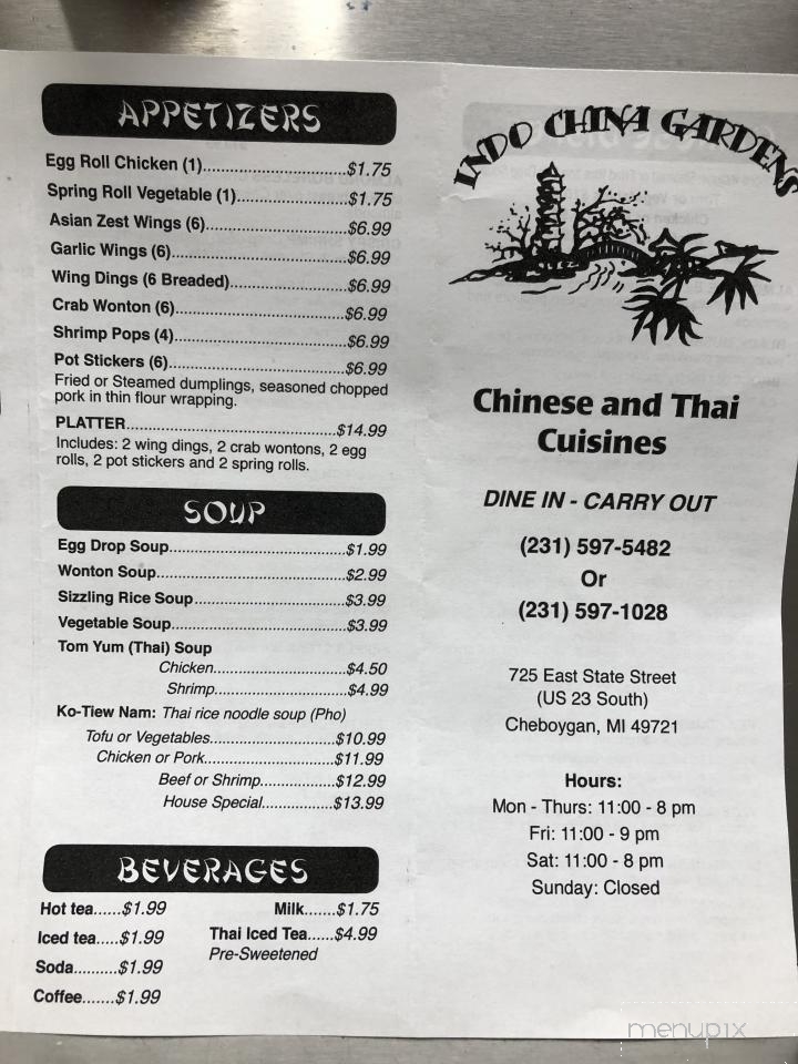 Indo China Gardens Restaurant - Cheboygan, MI